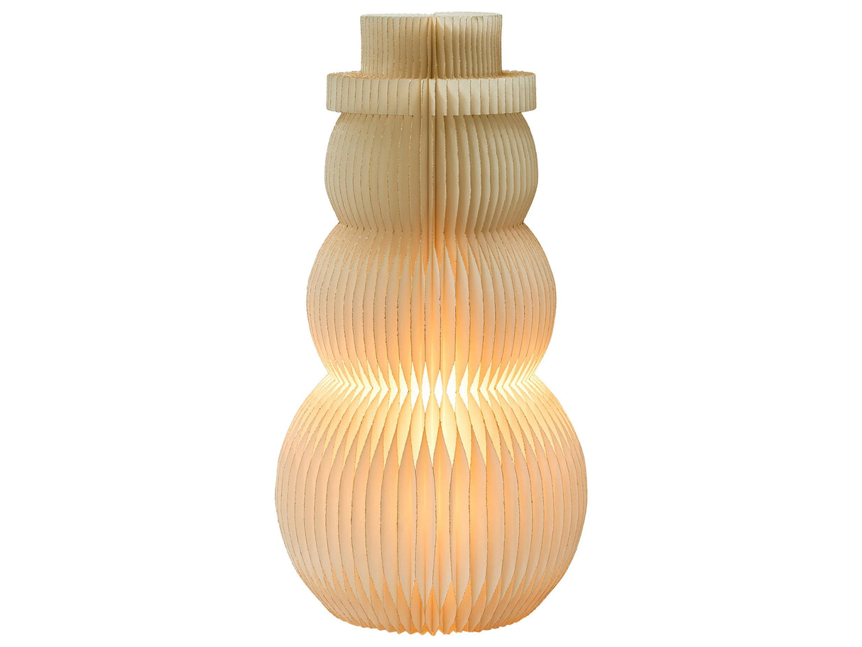 LED Snowman Figurine Beige Honeycomb Paper 3D Effect with Light Origami Style Festive Motif Beliani