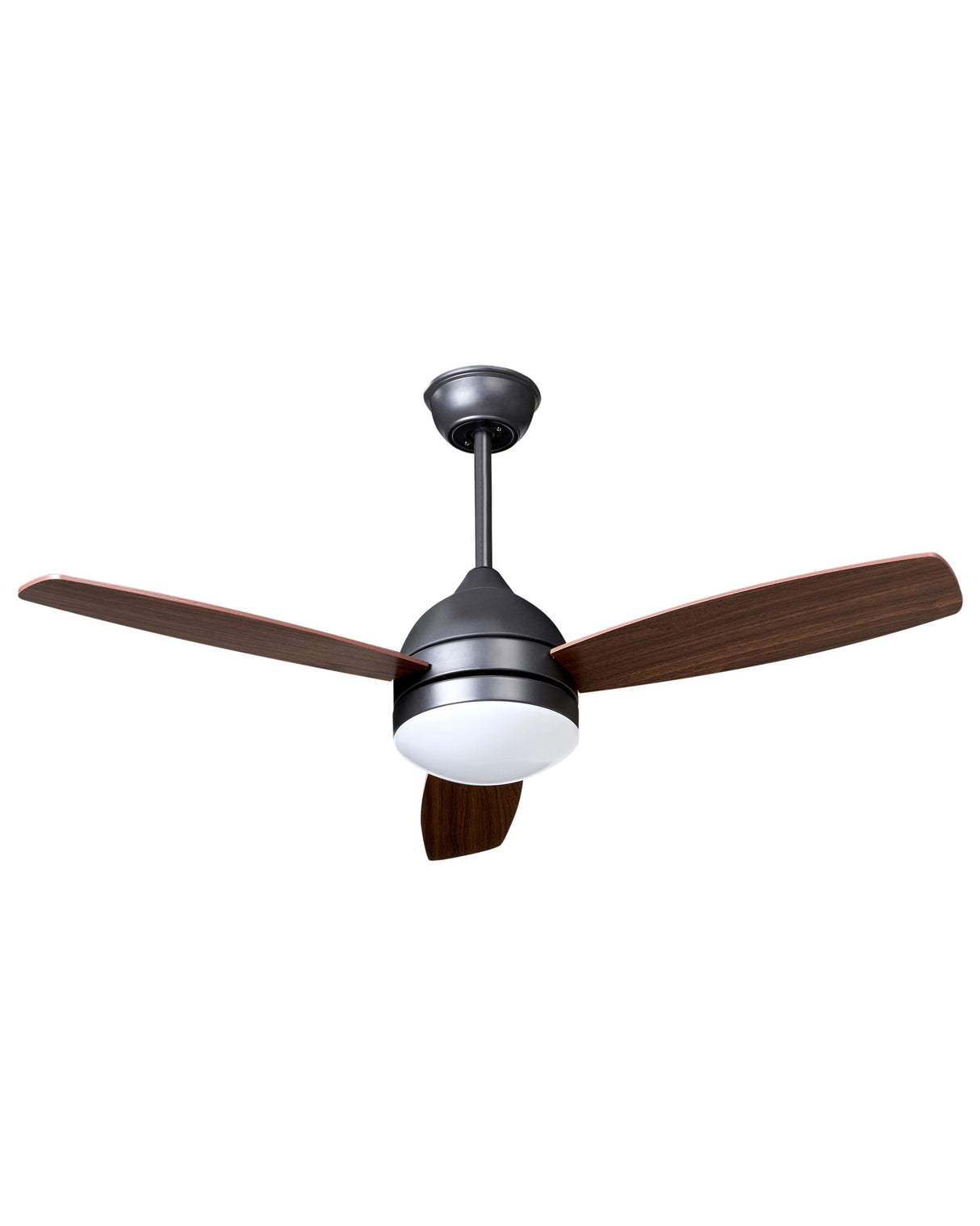 Ceiling Fan with LED Light Dark Brown Synthetic Material Remote Control Timer Beliani