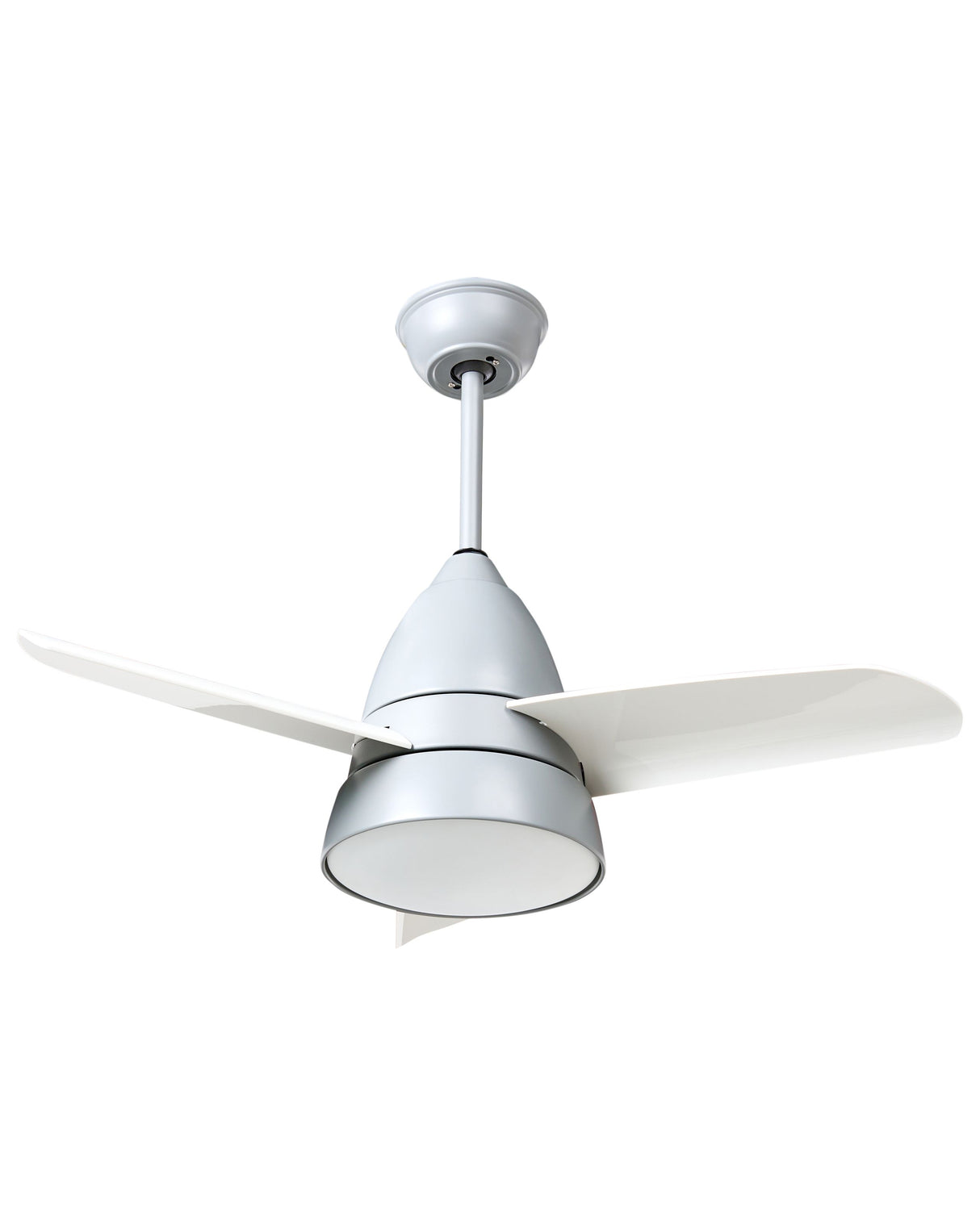 Ceiling Fan with Light Grey Synthetic Material Remote Control Modern Scandinavian Living Room Beliani