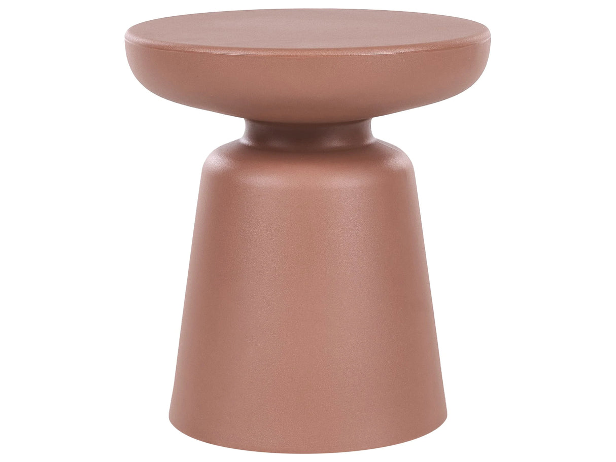 Accent Side Table Golden Brown Synthetic Material 39 cm Indoor and Outdoor Rust and Water Resistant Beliani