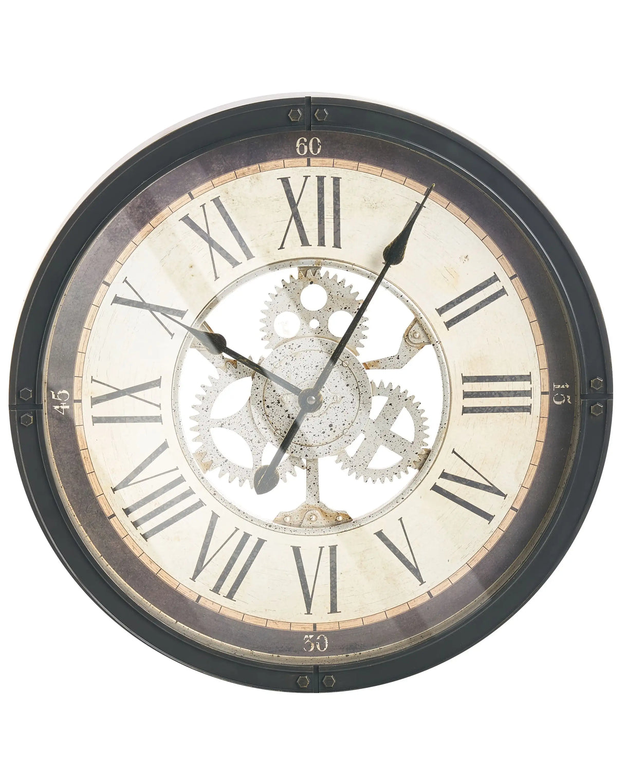 Wall Clock Black Synthetic Frame 50 cm Painted Finish Round Shape Classic Design Home Accessories Decor Living Room Bedroom Beliani