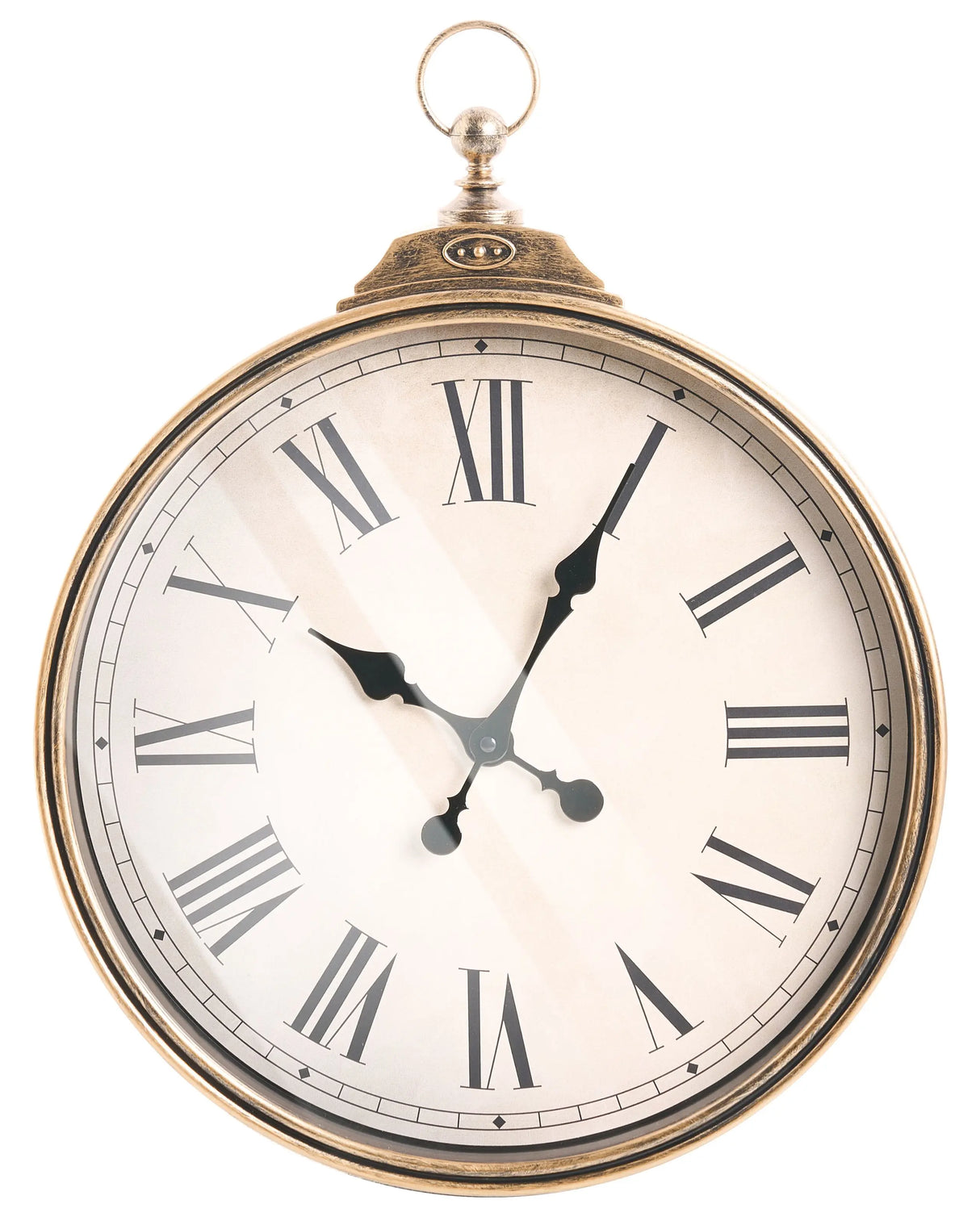 Wall Clock Gold Synthetic Frame 40 x 51 cm Painted Finish Round Shape Classic Design Home Accessories Decor Living Room Bedroom Beliani