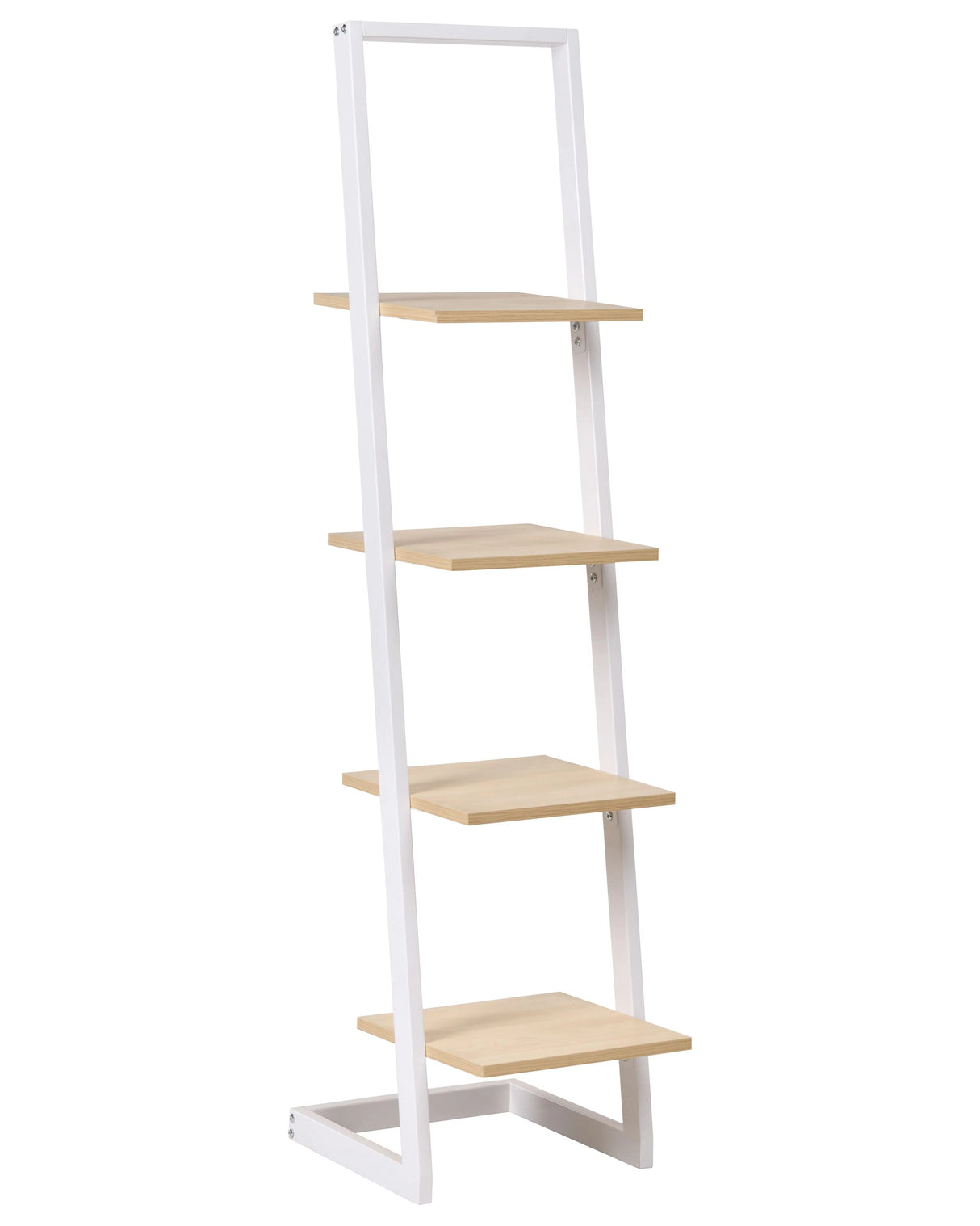 Bookcase White Shelves Metal Frame Freestanding Shelving Unit Modern Design Beliani
