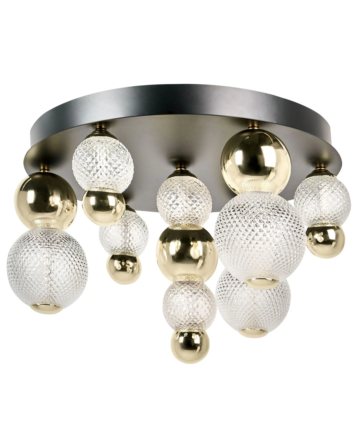 LED Wall Lamp Gold Glass Shade Metal Base Glam Style Ambient Light Living Room Bedroom Beliani