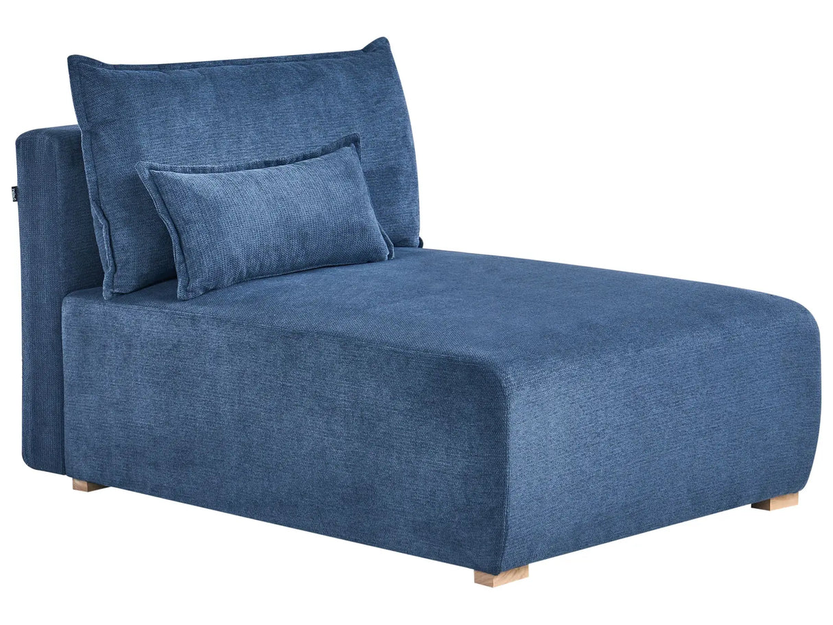 Chaise Lounge Blue Fabric Upholstered Lounge Chair wirh Cushion Minimalistic Style Beliani