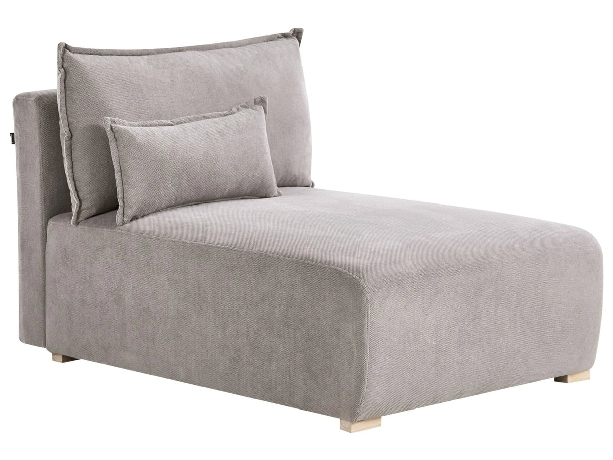 Chaise Lounge Grey Fabric Upholstered Lounge Chair wirh Cushion Minimalistic Style Beliani