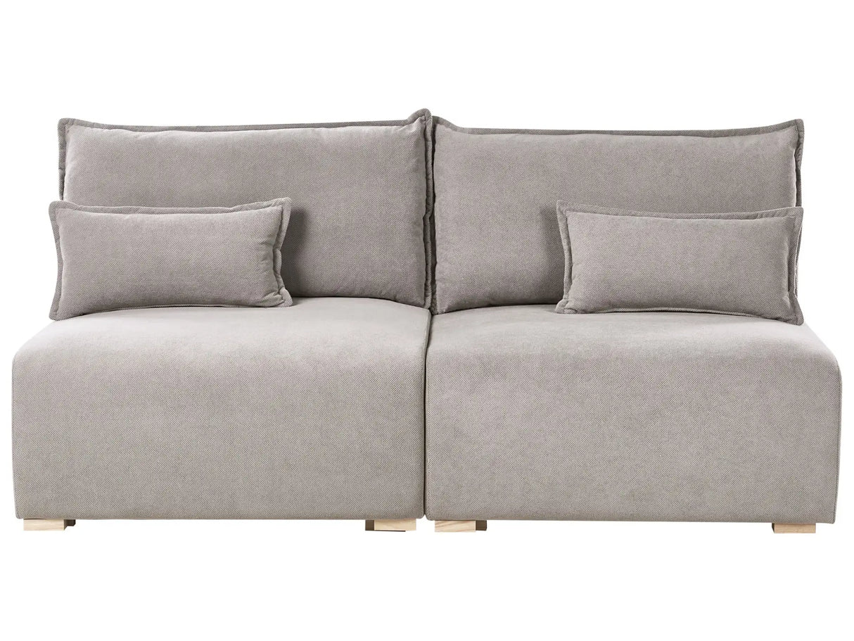 Modular Sofa Grey Fabric Upholstered with Sleeping Function and Storage Minimalistic Style Beliani