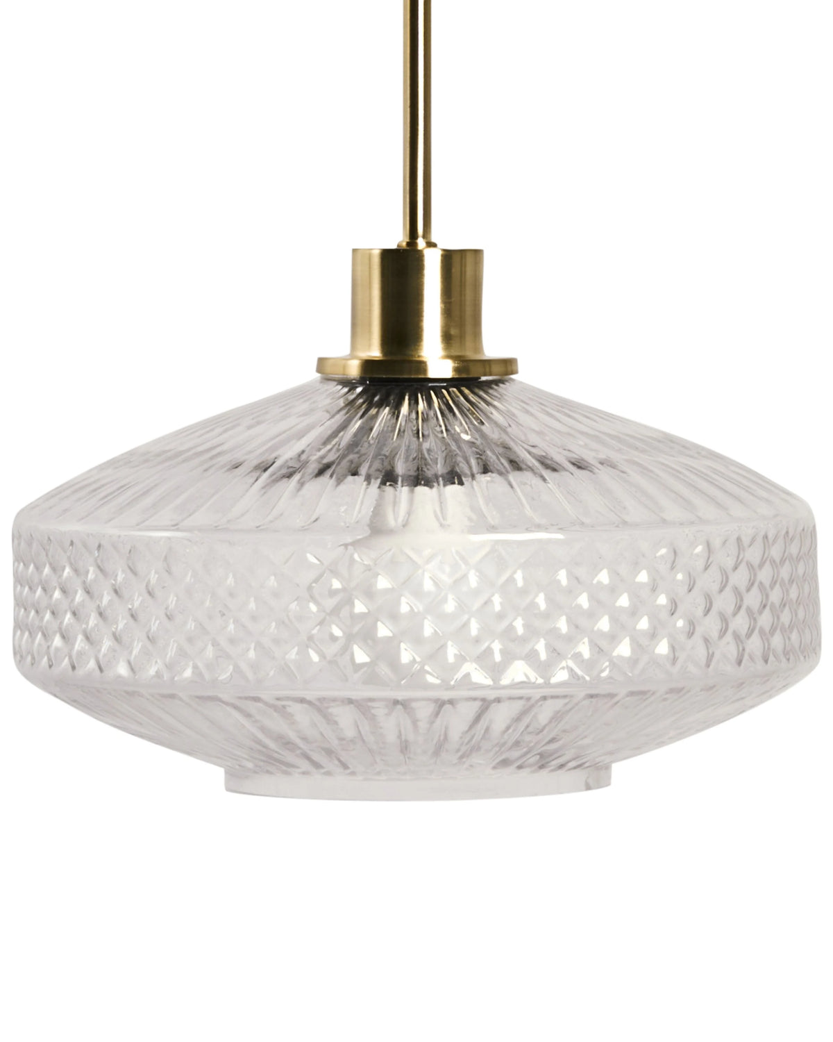 Pendant Lamp Transparent Glass Shade Gold Metal Base Crystal Look Modern Glam Style Living Room Bedroom Beliani