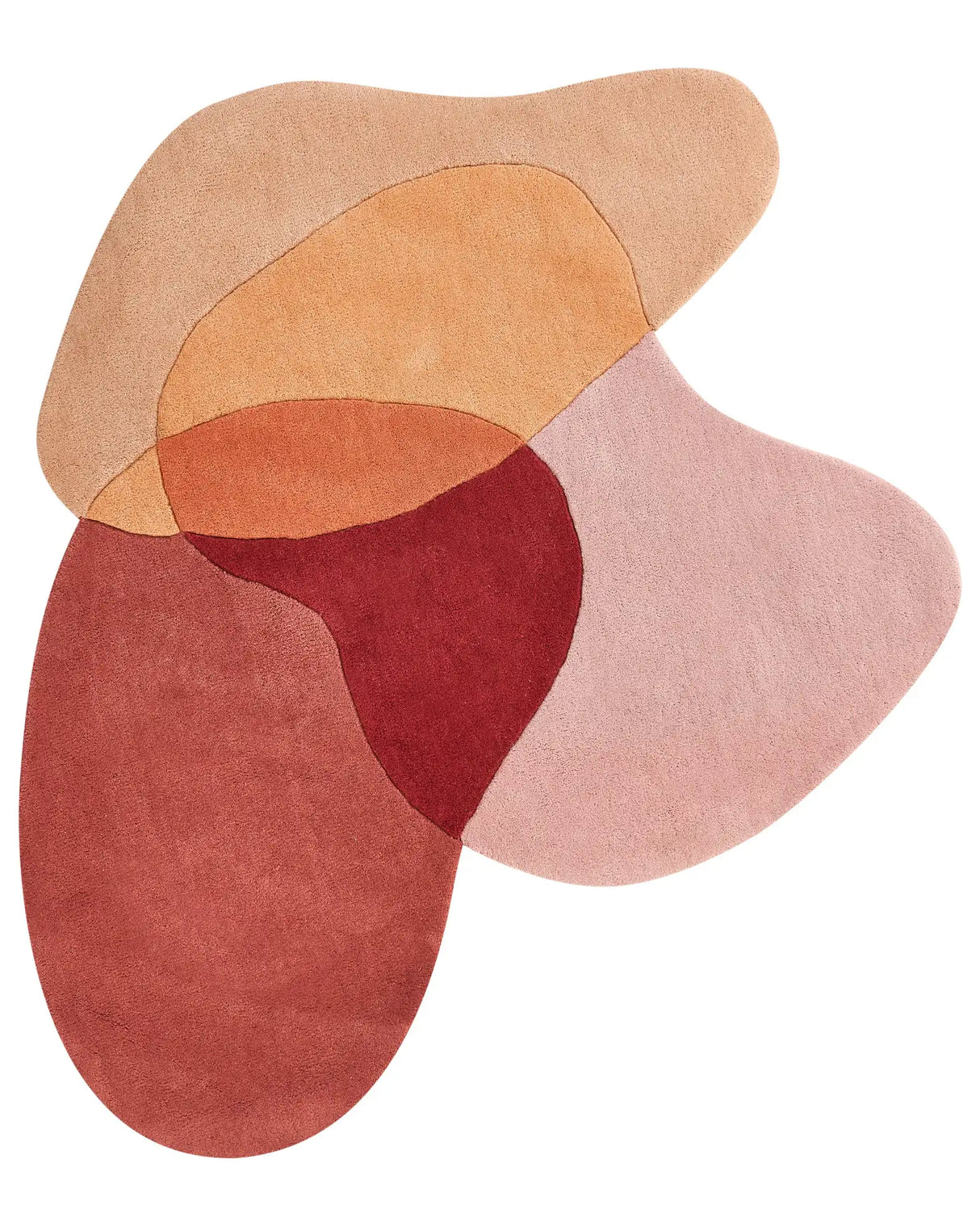 Area Rug Multicolour Wool 140 x 140 cm Irregular Kidney Shape Accent Rug Beliani