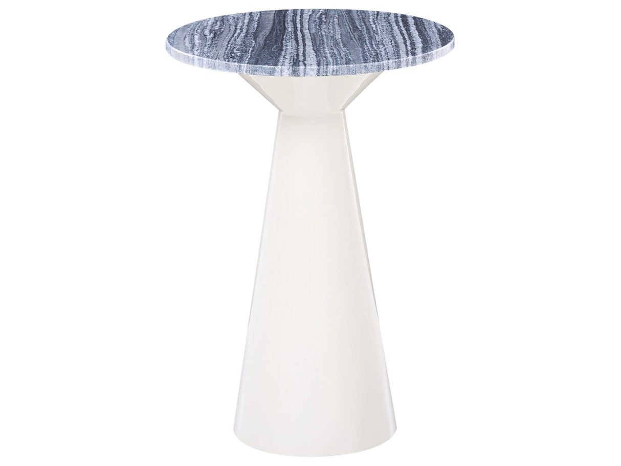 Side Table White and Grey Metal Base Marble Top Powder-Coated Modern Round Living Room Beliani