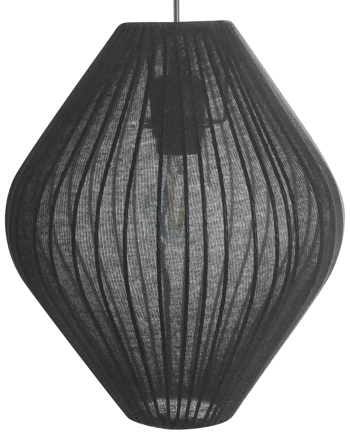 Pendant Hanging Lamp Black Fabric Shade Modern Design Living Room Light Beliani