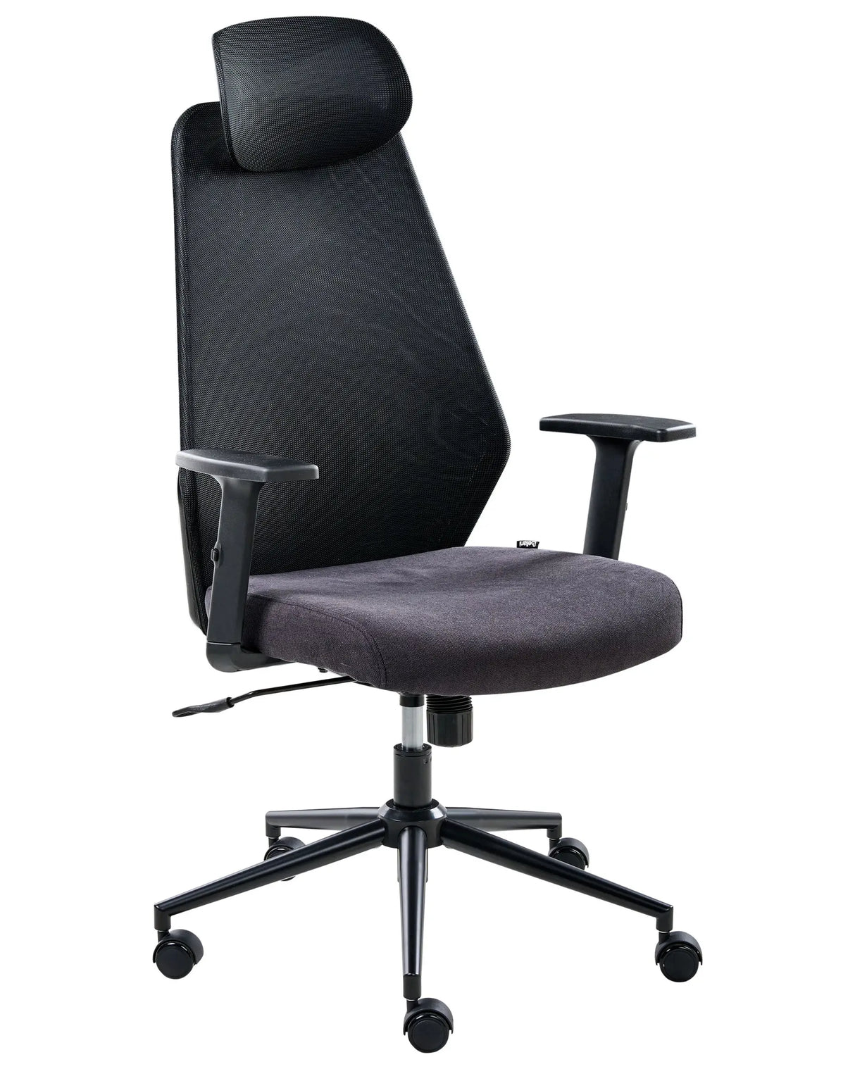 Office Chair Black Mesh Upholstery Adjustable Armrests and Headrest Seat Height Adjustment Swivel Base Tilting Backrest Beliani