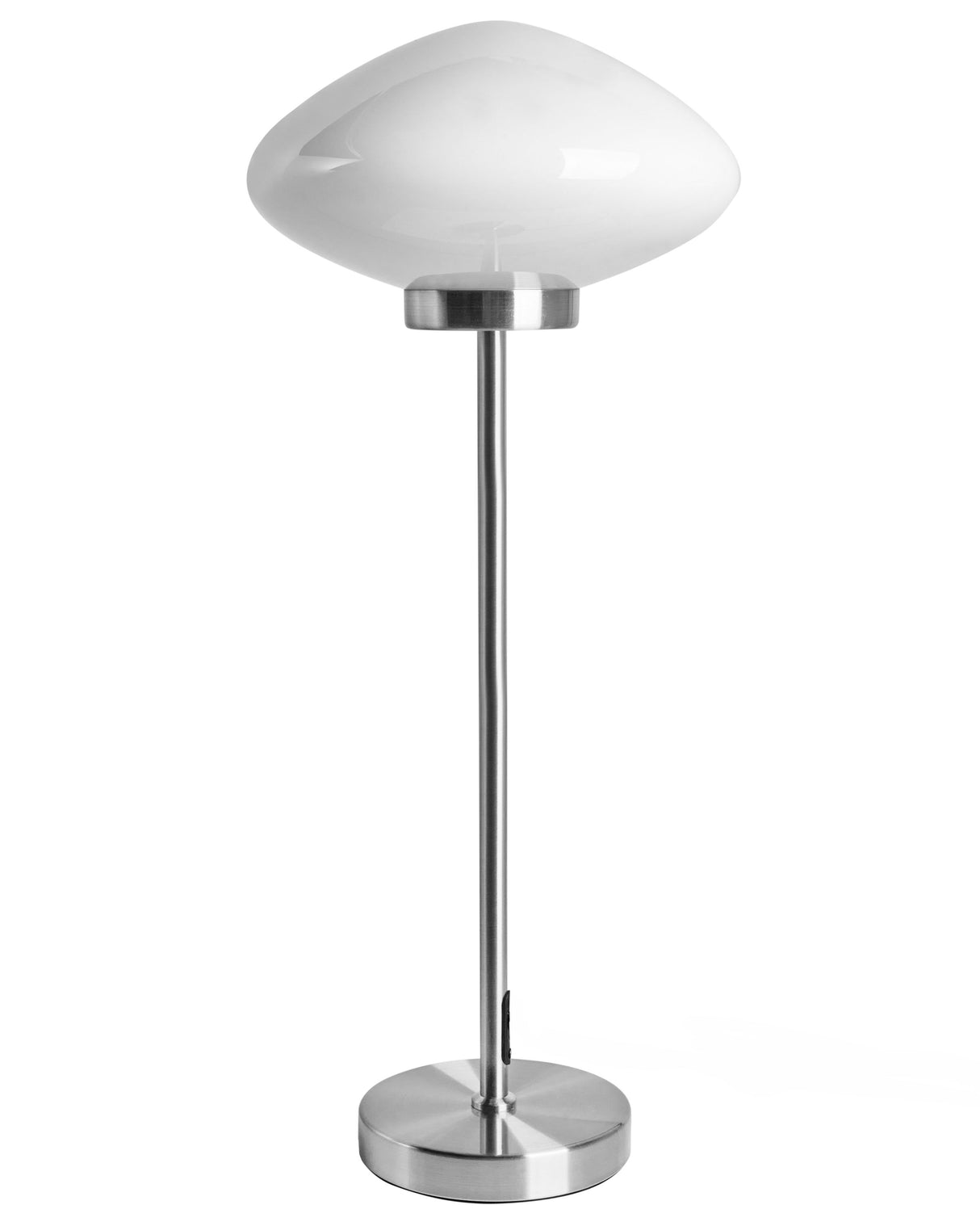 Table Lamp Silver Iron Metal Base Glass Shade White Modern Design Living Room Bedroom Beliani