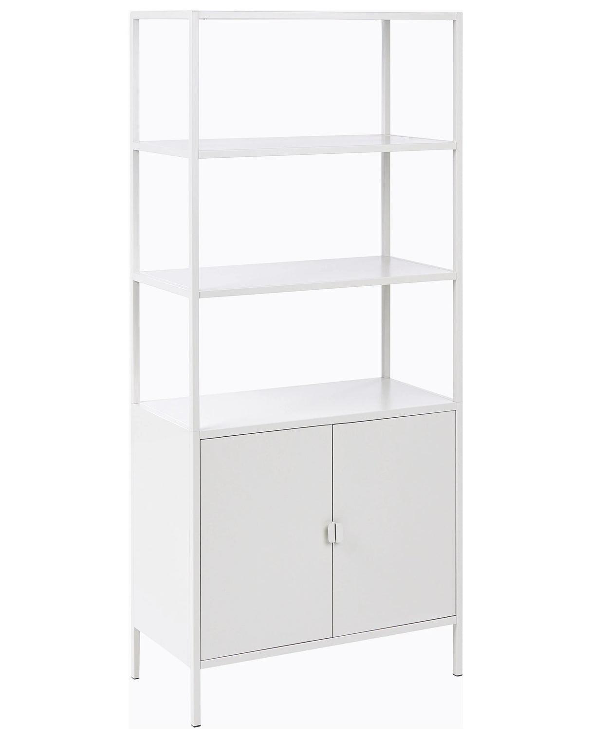 Storage Unit Light Grey Steel Office Cabinet with 5 Shelves Powder Coated Modern Industrial Home Office Beliani
