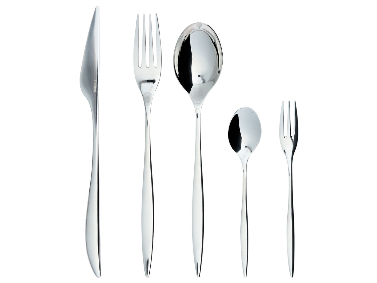 Cutlery Set Silver Stainless Steel 30 Pieces for Every Occasion Knife Spoon Fork Teaspoon Cake Fork Modern Design Beliani
