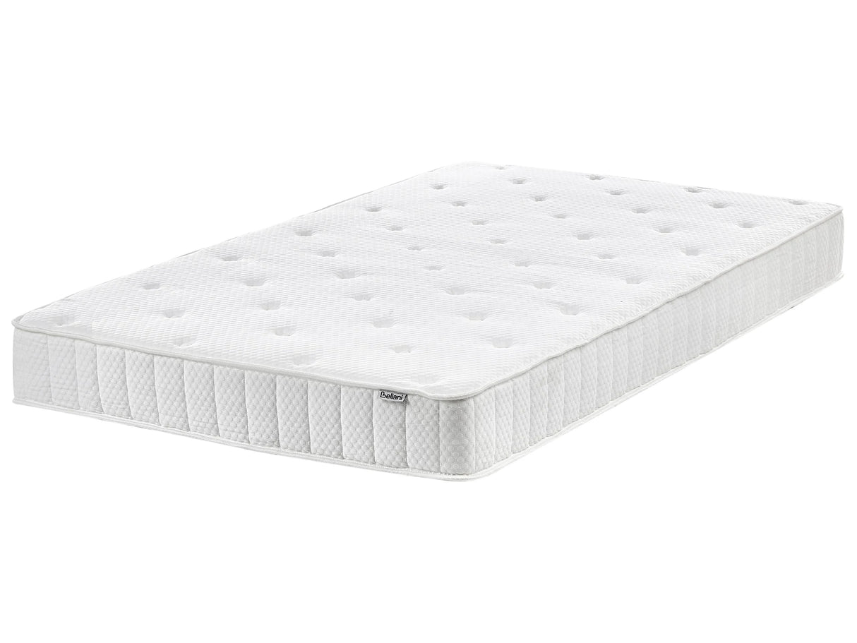 Double Sided Mattress White Fabric EU Small Double Size Medium Hard Beliani