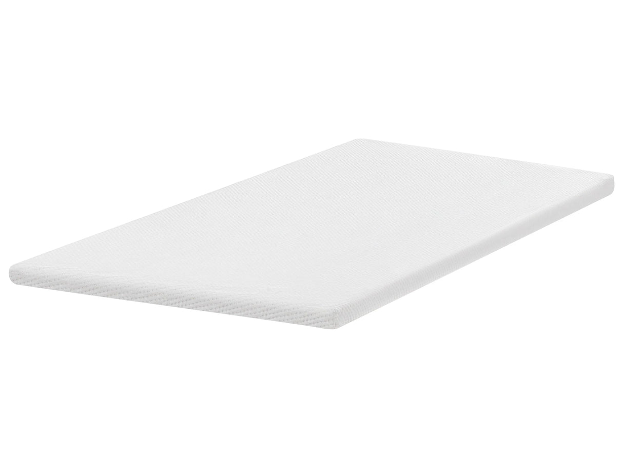 Mattress Topper White Latex Foam Polyester Cover EU Small Double Size Comfort Layer Pad Beliani