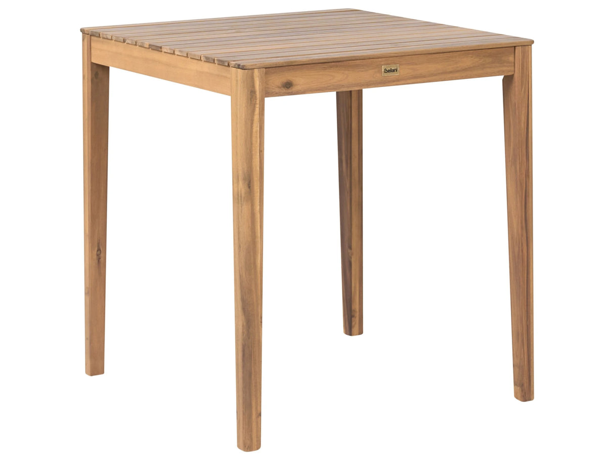 Garden Bistro Table Light Brown Certified Acacia Wood 70 x 70 cm Rectangular Top Rustic Style Outdoor Beliani