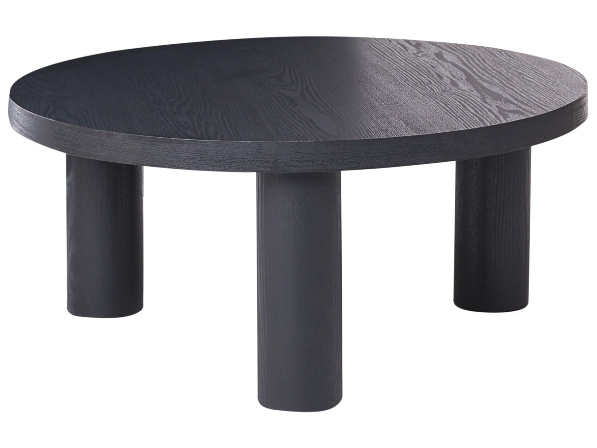 Coffee Table Black Particle Board Round Smooth Top 80 cm Modern Scandinavian Design Living Room Beliani