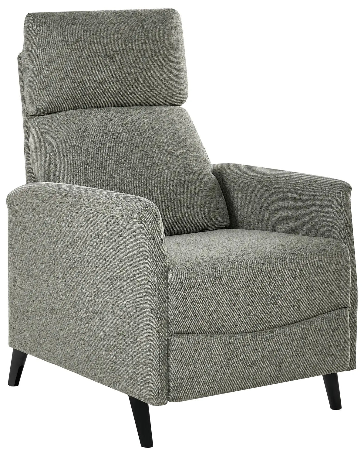 Recliner Chair Light Green Fabric Upholstery Push-Back Manually Adjustable Back and Footrest Retro Design Armchair Beliani