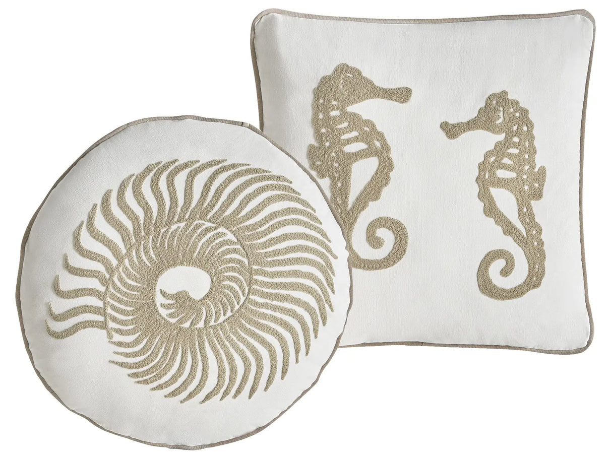 Set of 2 Scatter Cushions White Cotton Fabric Animal Pattern 45/45 x 45/45 cm Throw Pillow Beliani