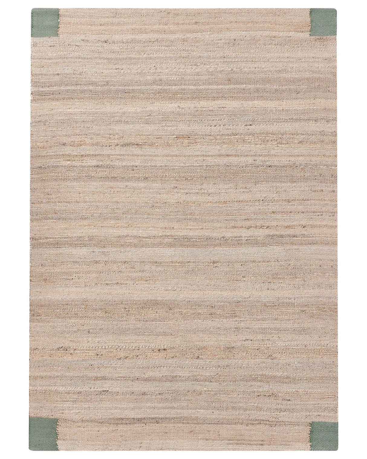 Area Rug Beige and Green Jute 160 x 230 cm Rectangular Woven Rustic Style Living Room Bedroom Beliani