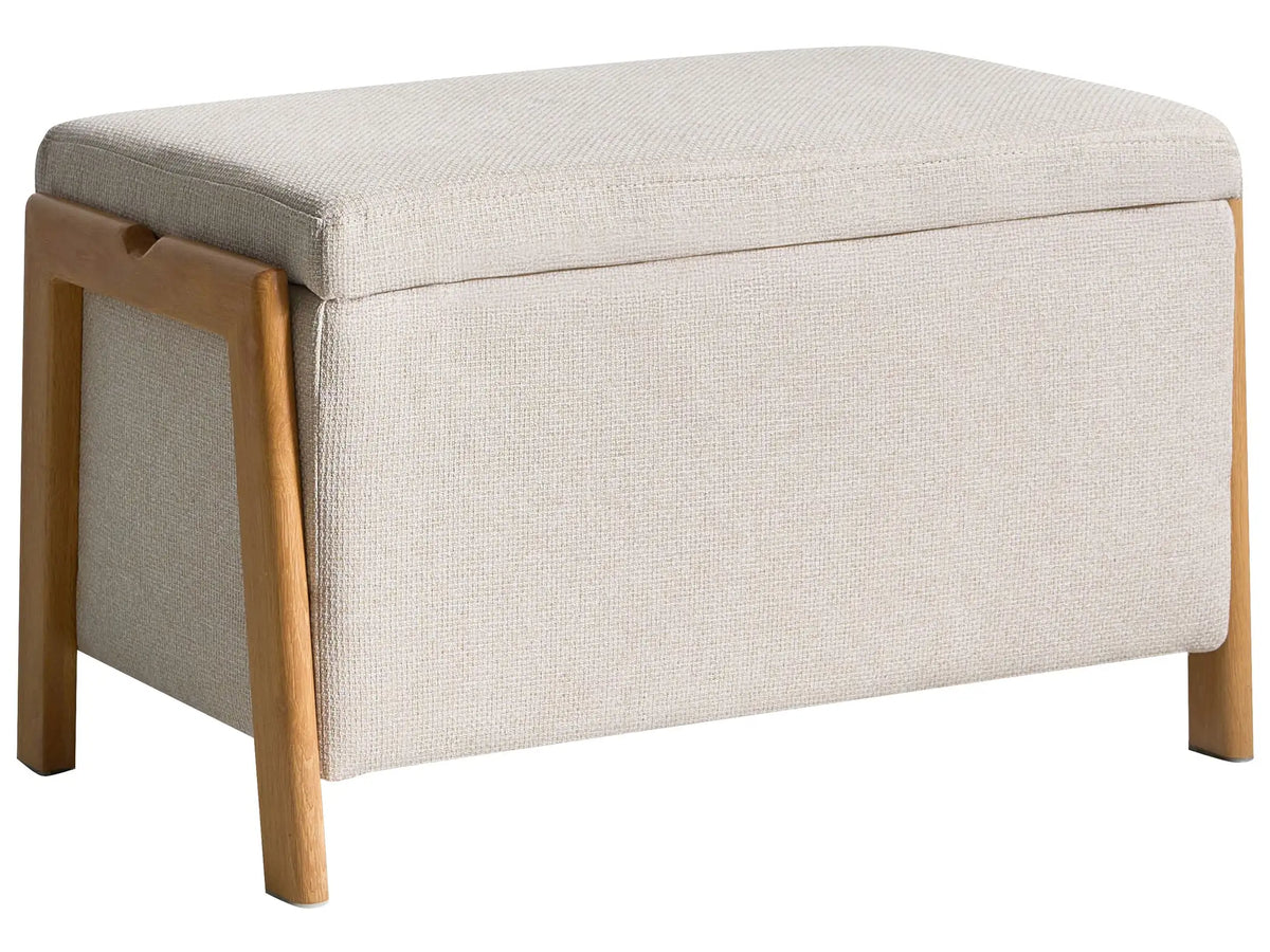 Storage Bench Light Beige Fabric Upholstery Modern Design Glam Style Living Room Bedroom Beliani