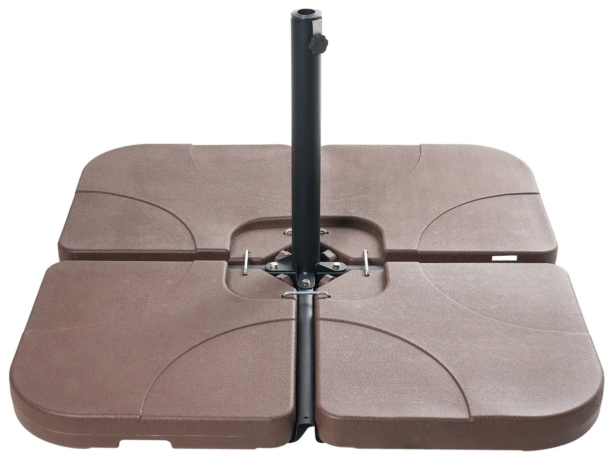 Parasol Base Taupe Black Synthetic Material Square 104 x 104 cm Beliani