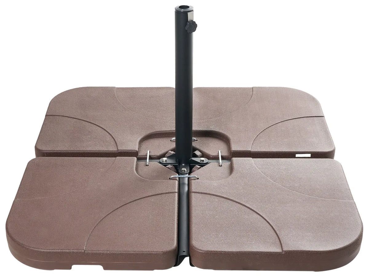 Parasol Base Taupe Black Synthetic Material Square 104 x 104 cm Beliani