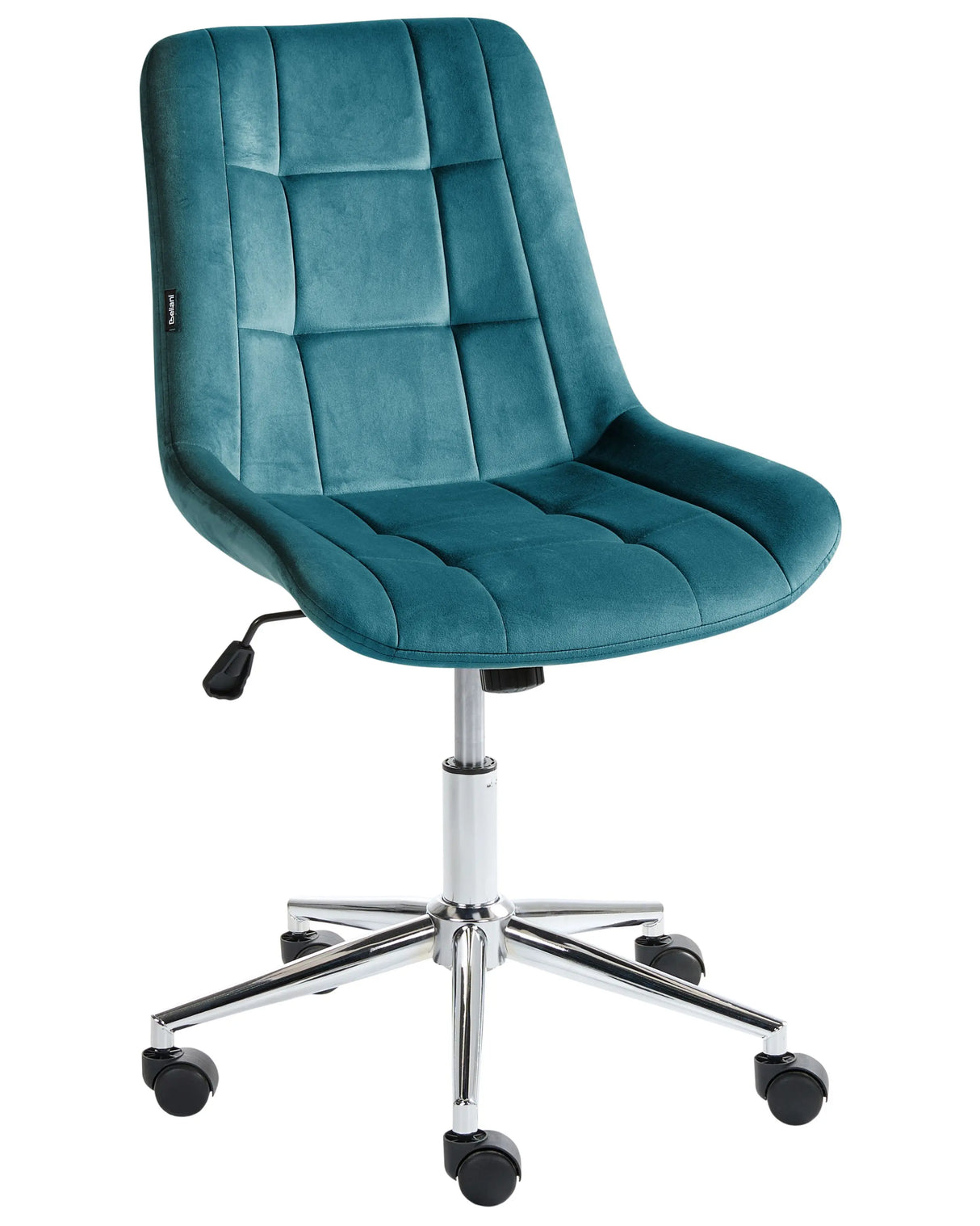 Office Chair Teal Velvet Seat and Backrest Swivel Desk Computer Adjustable Height Modern Home Office Beliani