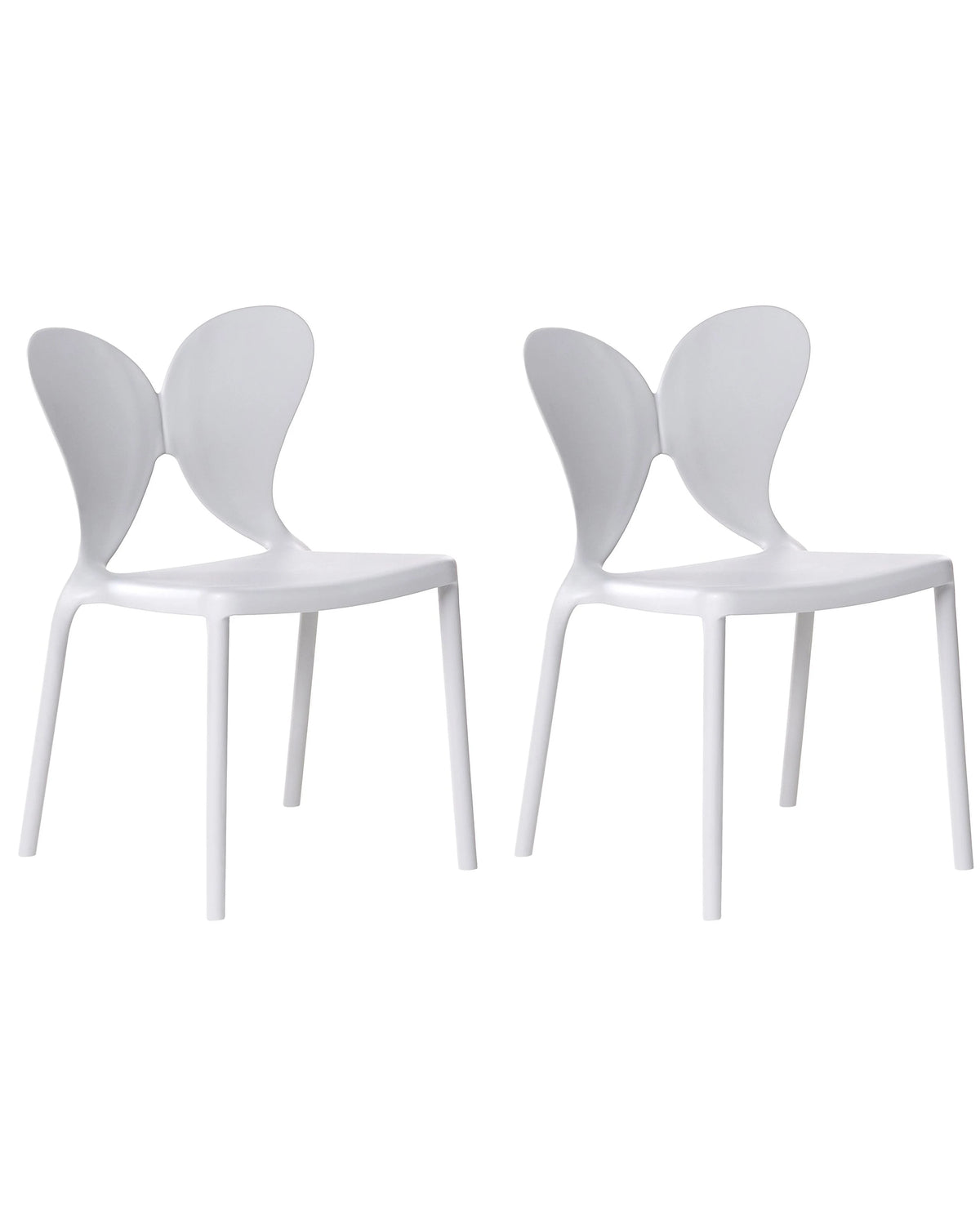 Set of 2 Garden Chairs Light Grey Synthetic Material Plastic Indoor Outdoor Garden Butterfly Backrest Dining Room Modern Minimalist Style Beliani