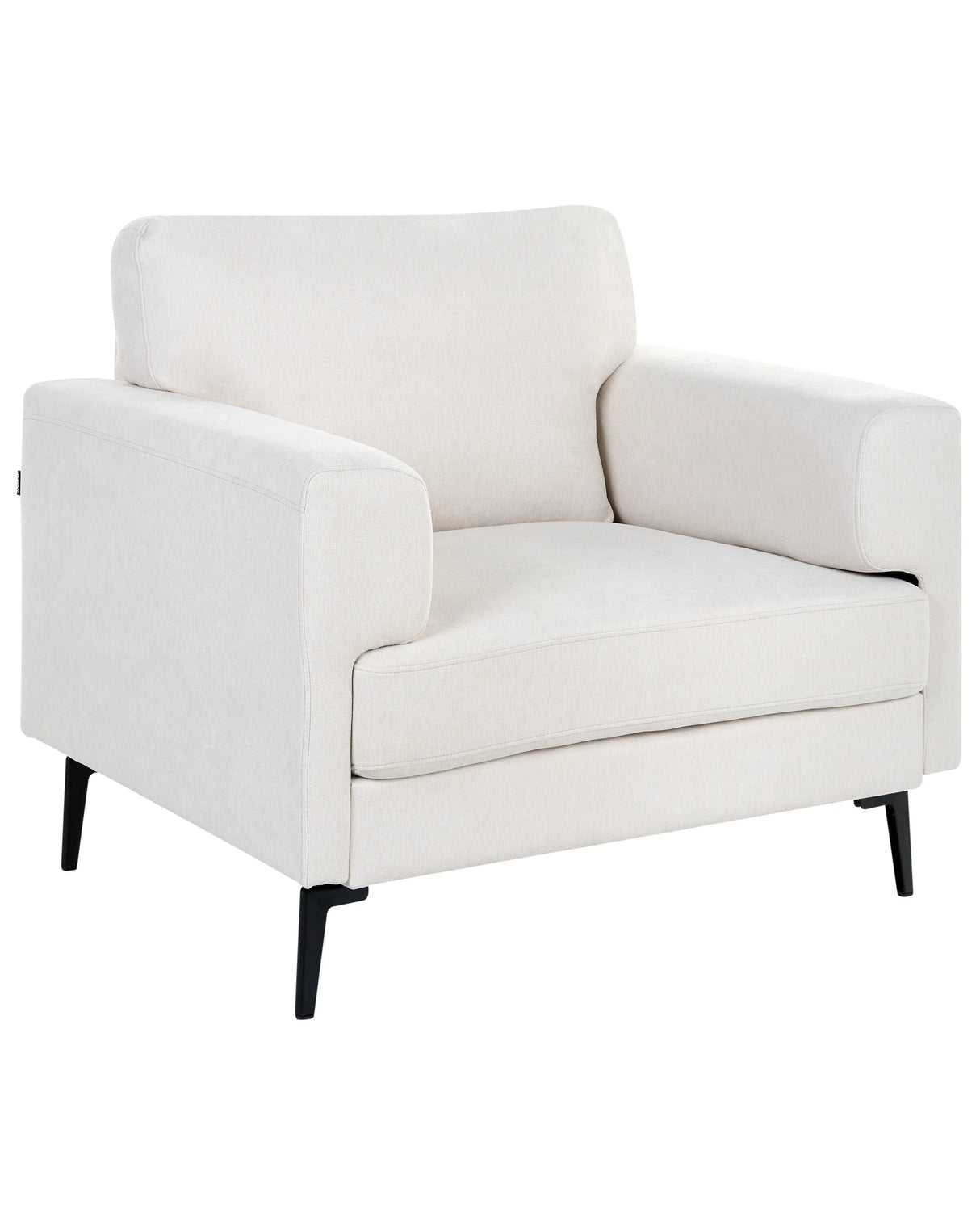 Armchair Light Beige Fabric Upholstery Iron Legs Minimalistic Mid Cenutry Modern Style Beliani