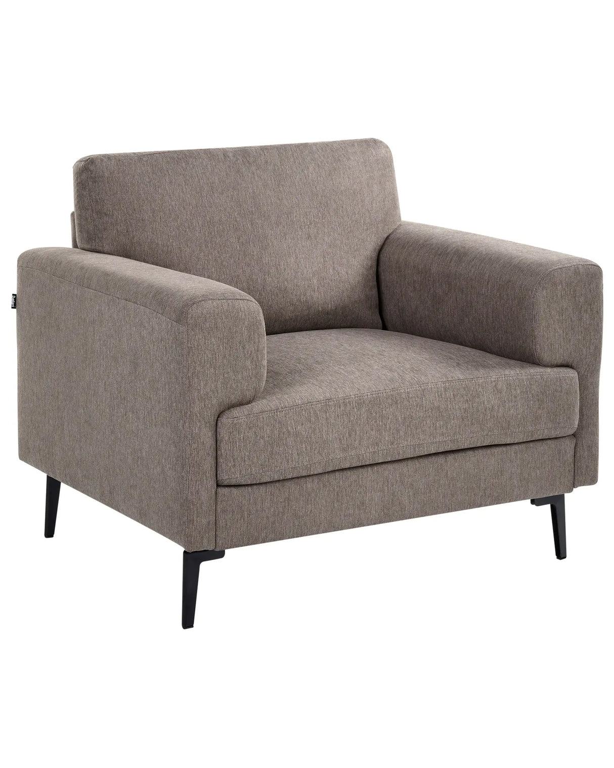 Armchair Brown Fabric Upholstery Iron Legs Minimalistic Mid Cenutry Modern Style Beliani