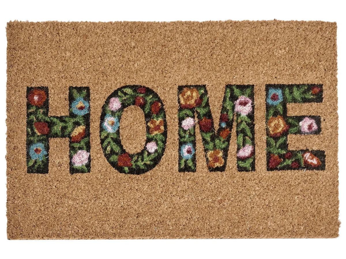 Doormat Natural Coir PVC Backing Anti-Slip 40 x 60 cm Caption Text Motif Modern Indoor Decoration Beliani