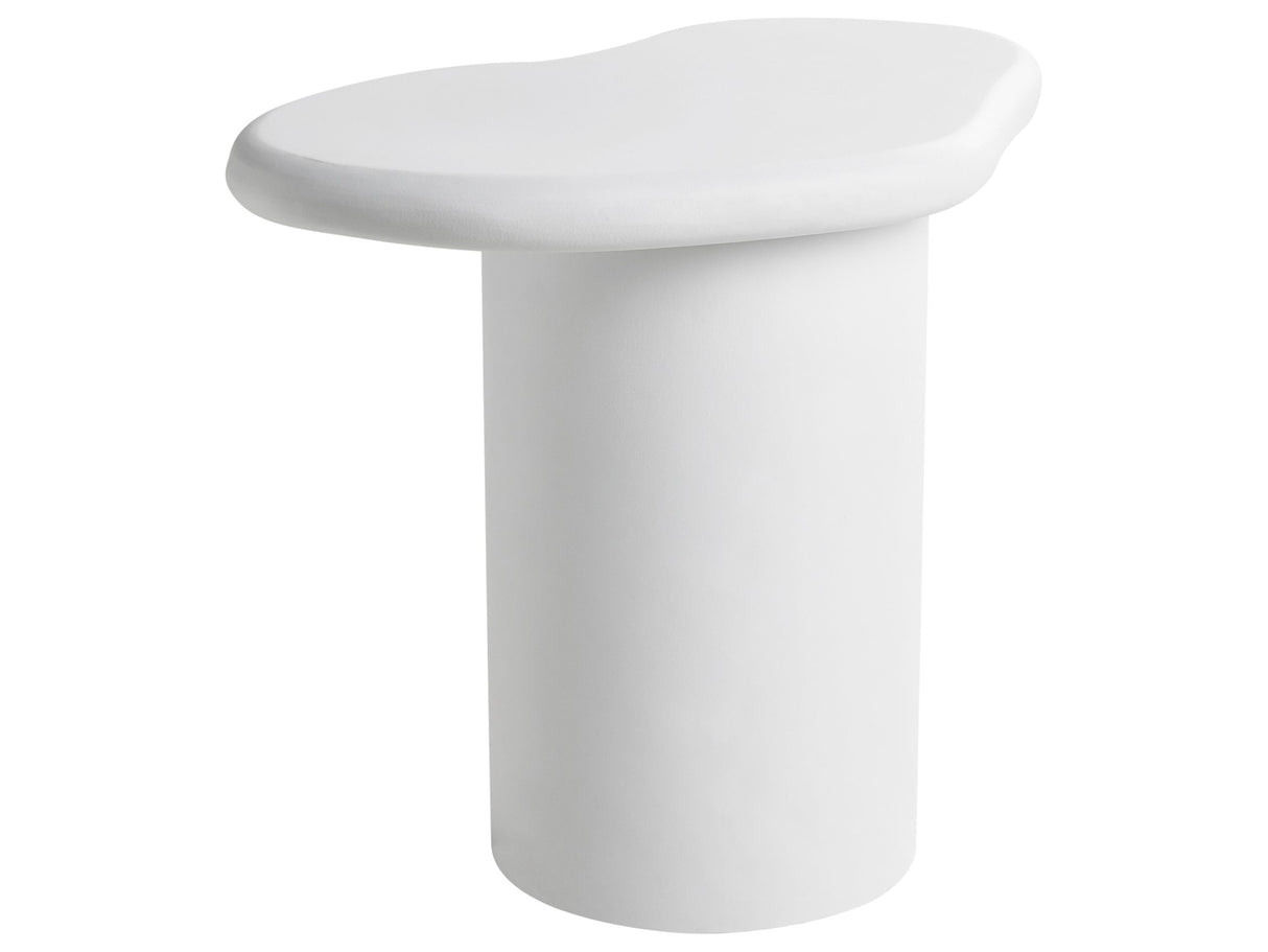 Side Table Off-White Magnesium Oxide Fibreglass Asymmetrical Top Indoor Outdoor Modern Beliani