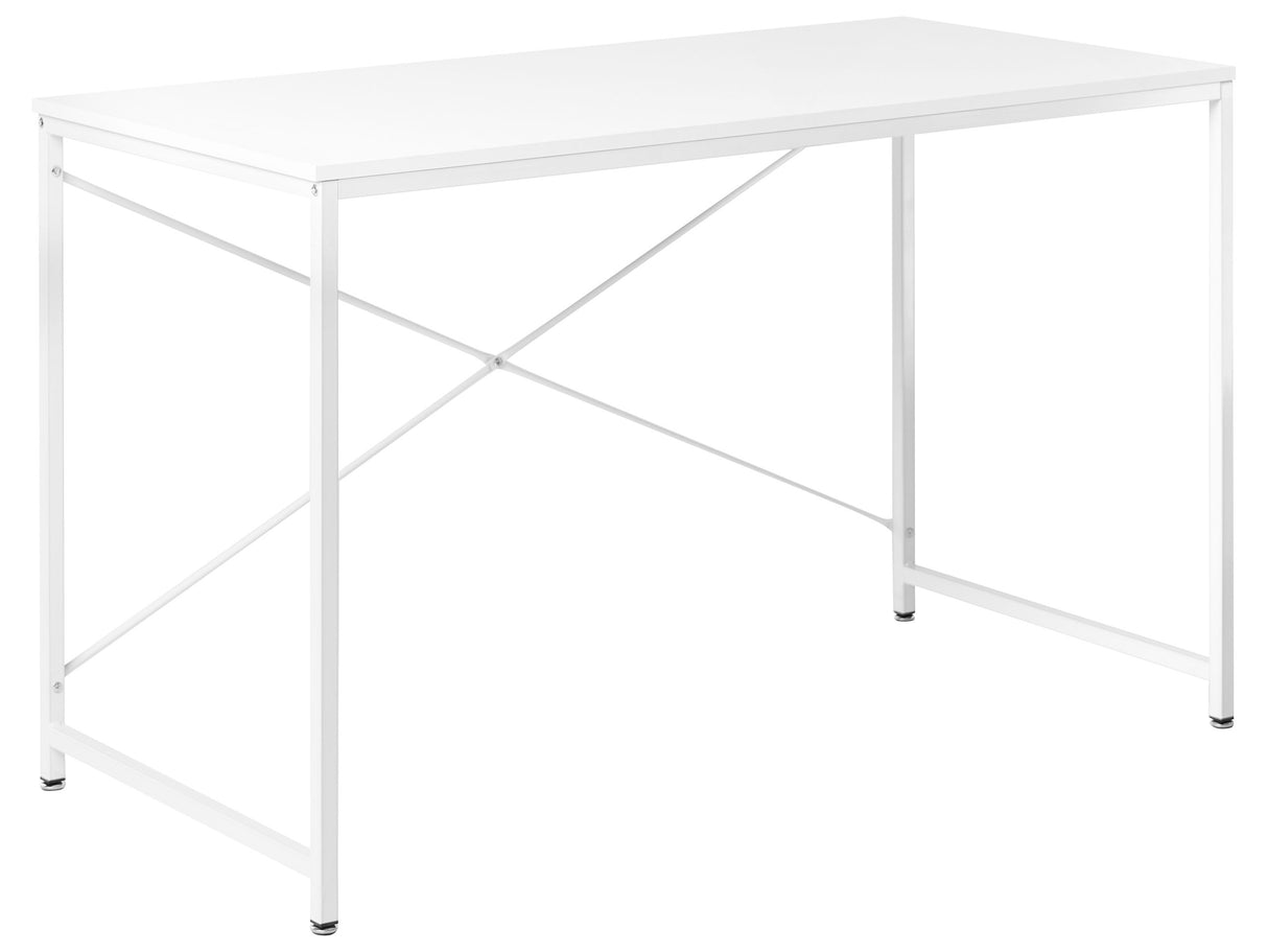Desk White MDF Tabletop Powder Coated Iron Legs and Frame Home Office Modern Industrial Beliani