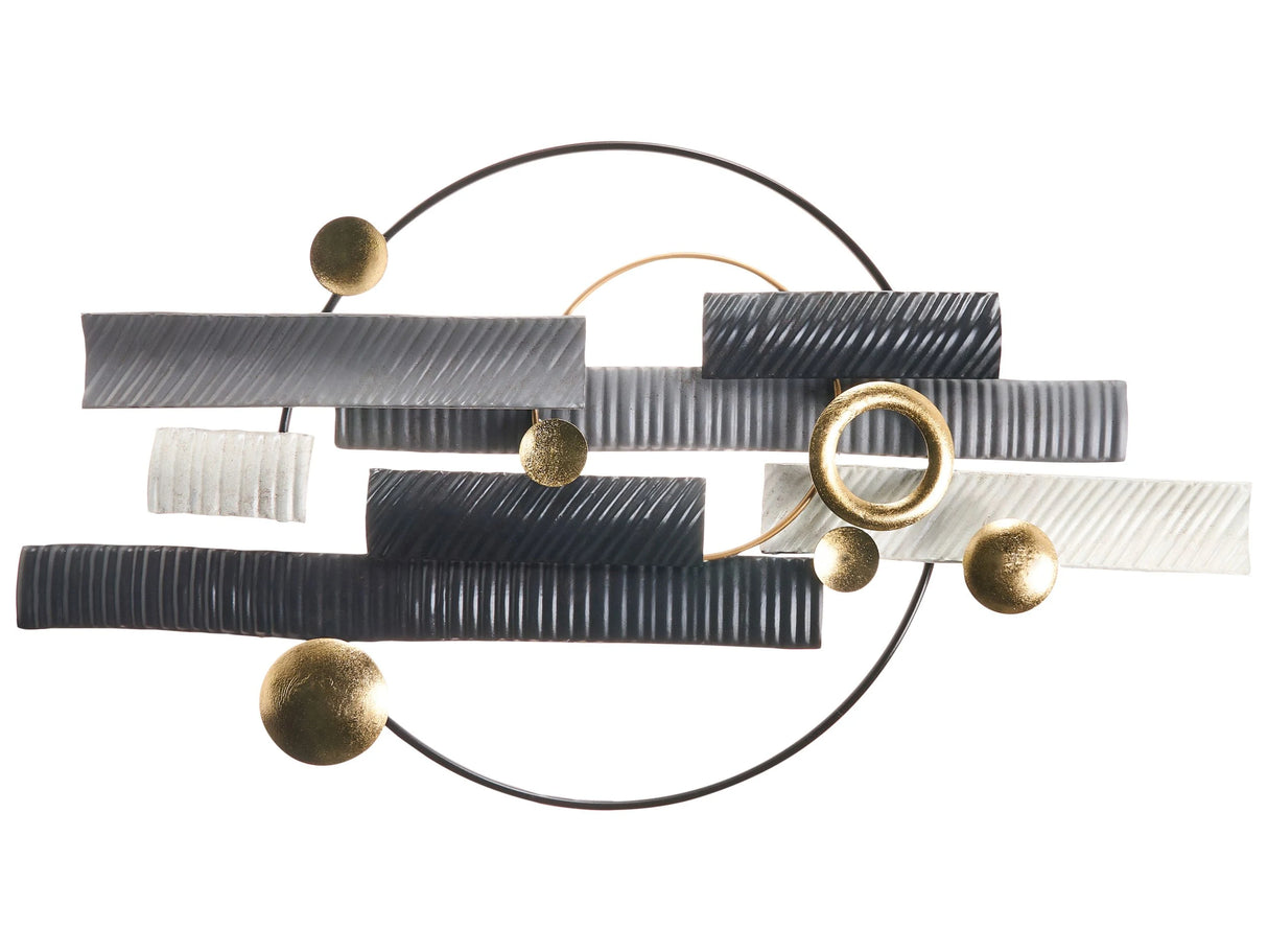 Glam Wall Decor Multicolour Iron Hanging Vertical & Horizontal Metal Wall Accent Piece Industrial Colours Beliani