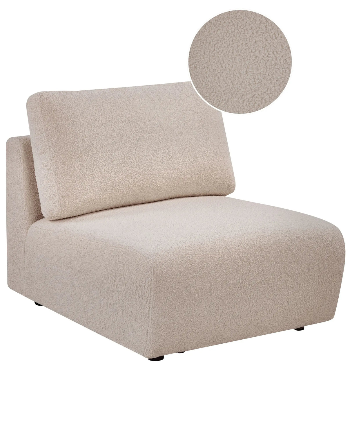 Chair Module Beige Boucle 1 Seat Modern Style Beliani