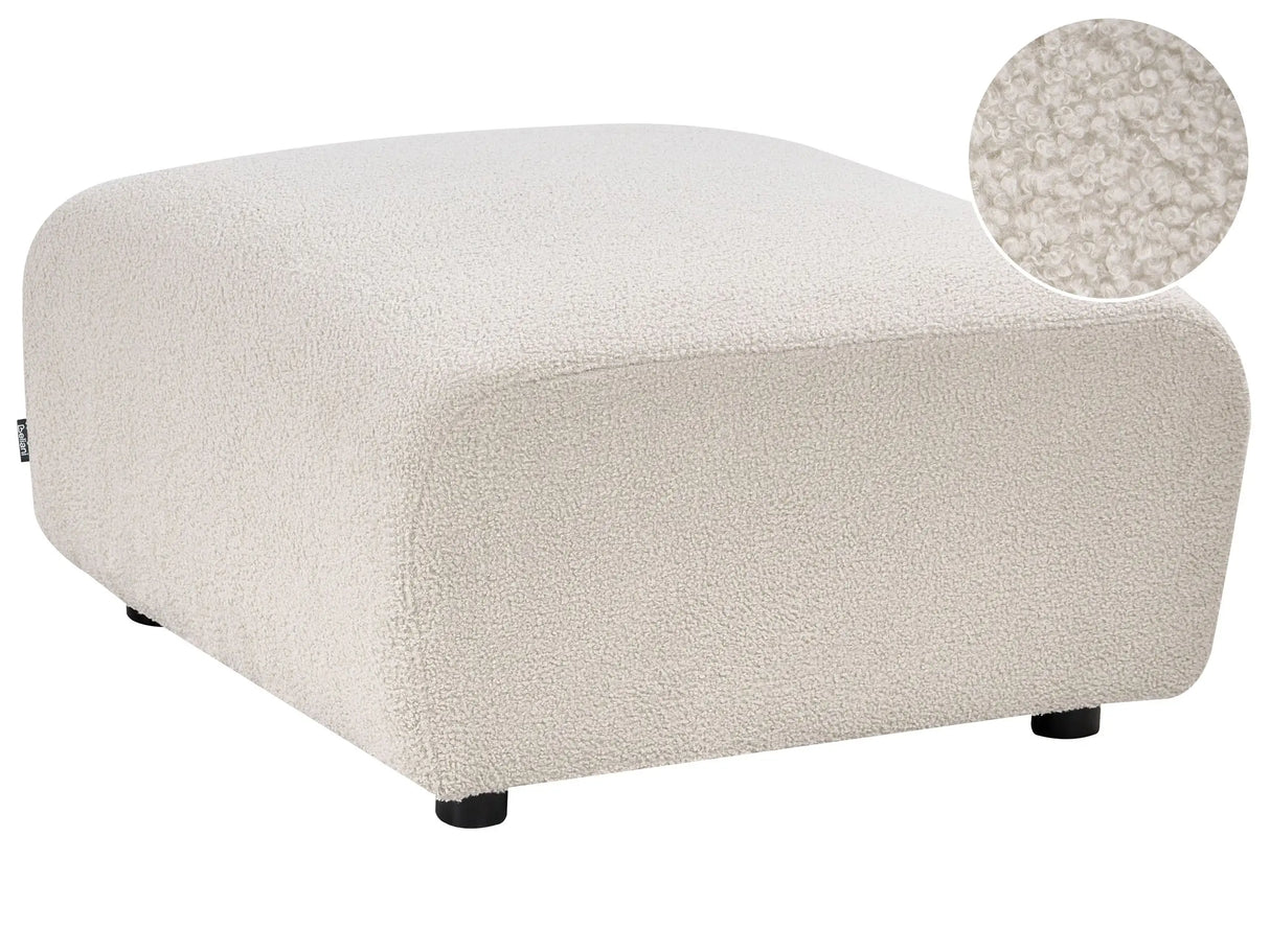 Ottoman Off-White Boucle Living Room Modern Beliani