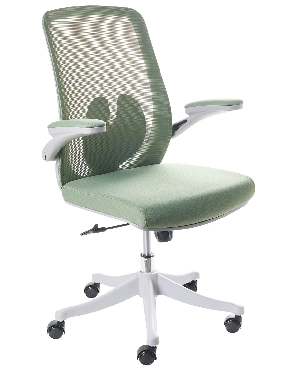 Office Chair Green Mesh Swivel Base Adjustable Height Lift-Up Armrests Home Office Modern Beliani