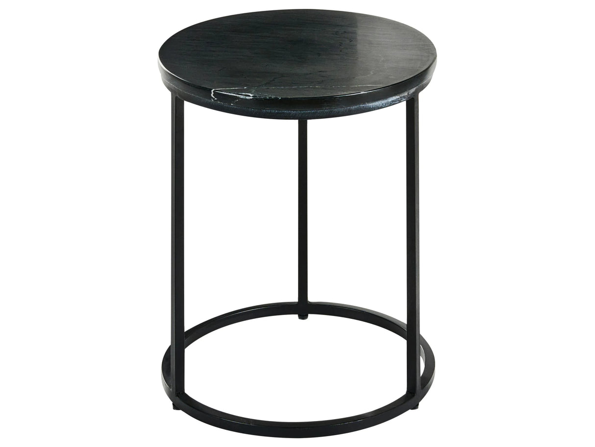 Side Table Black Base 40 cm Metal Frame Ceramic Top Marble Modern Design Living Room Beliani