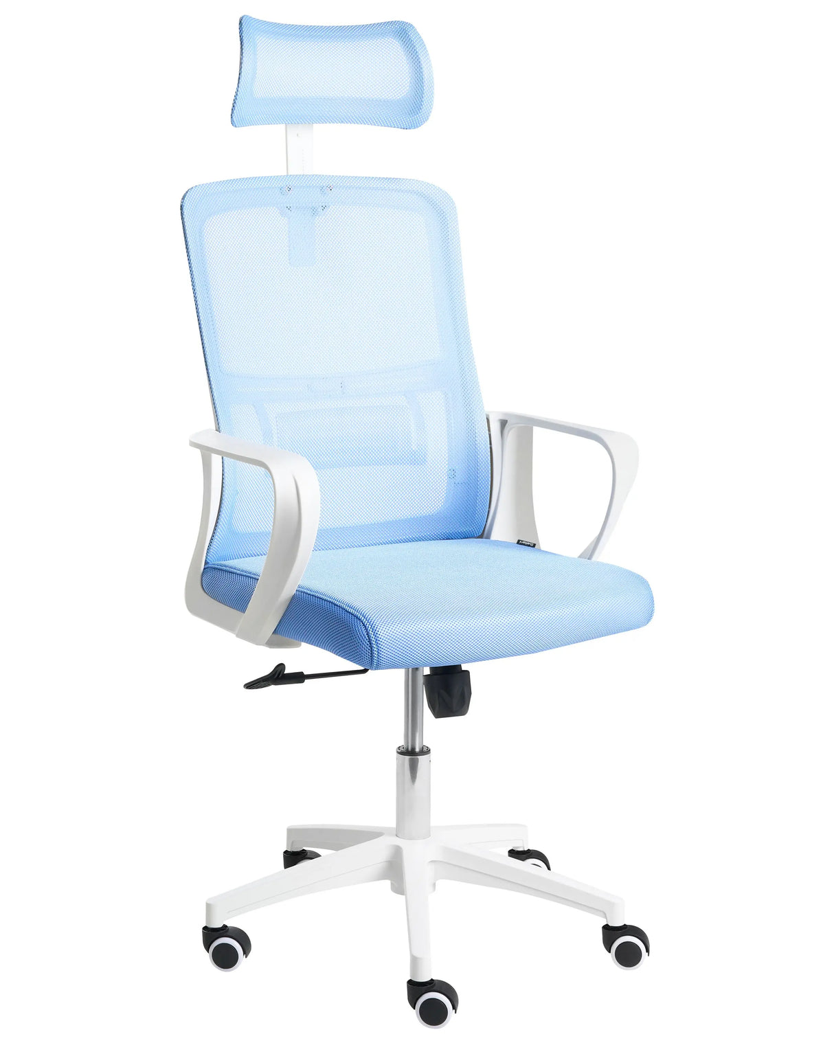 Office Chair Blue Mesh Swivel Base Adjustable Height Headrest Home Office Beliani