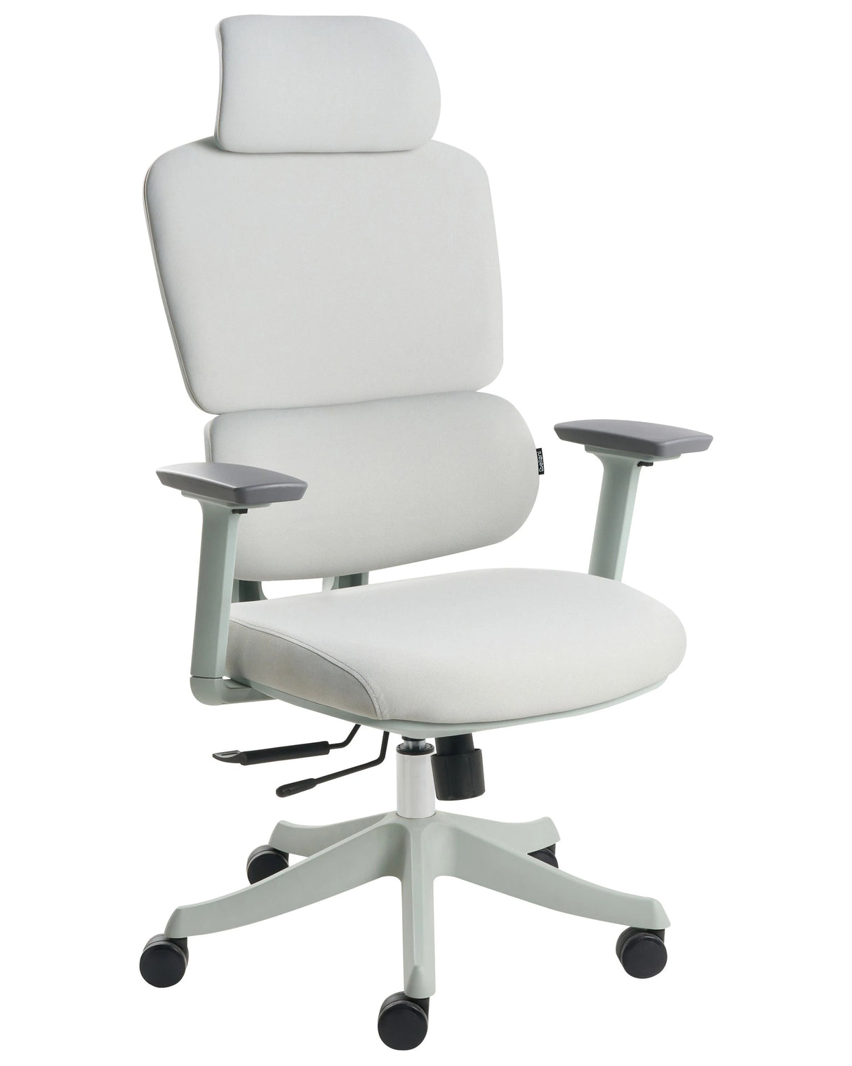 Office Chair Blue Polyester Upholstery Adjustable Armrests and Headrest Sliding Seat Height Adjustment Swivel Base Tilting Backrest Beliani