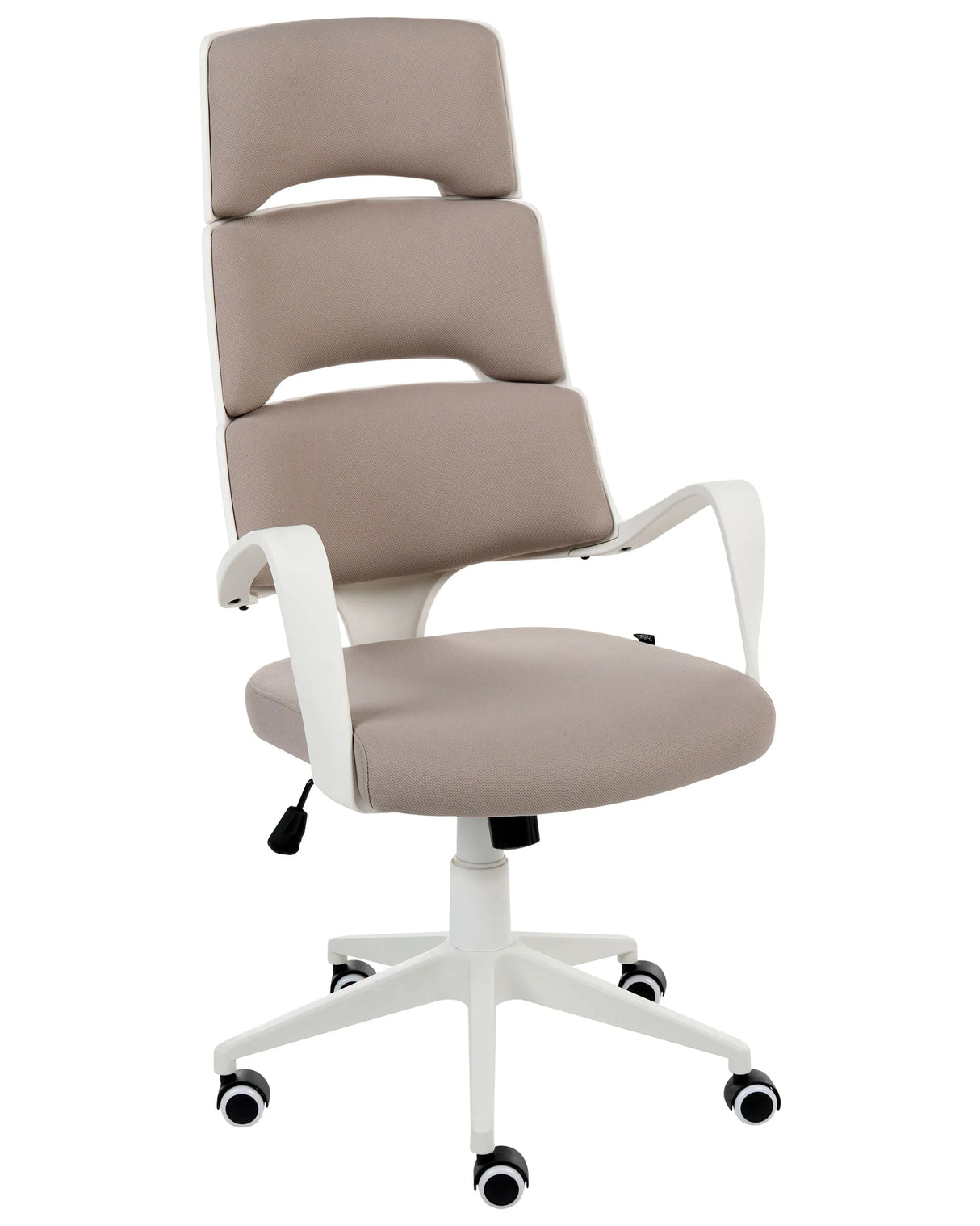 Office Chair Taupe Fabric Swivel Desk Computer Adjustable Seat Reclining Backrest Beliani