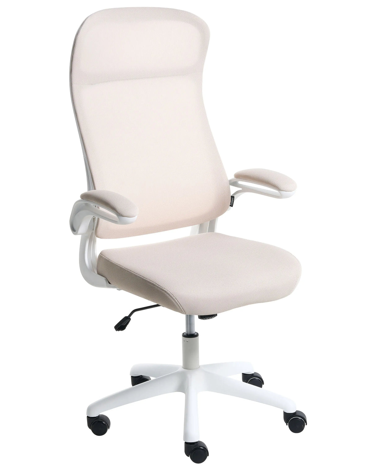 Office Chair Beige Fabric Upholstery Swivel Desk Computer Adjustable Seat Reclining Backrest Beliani