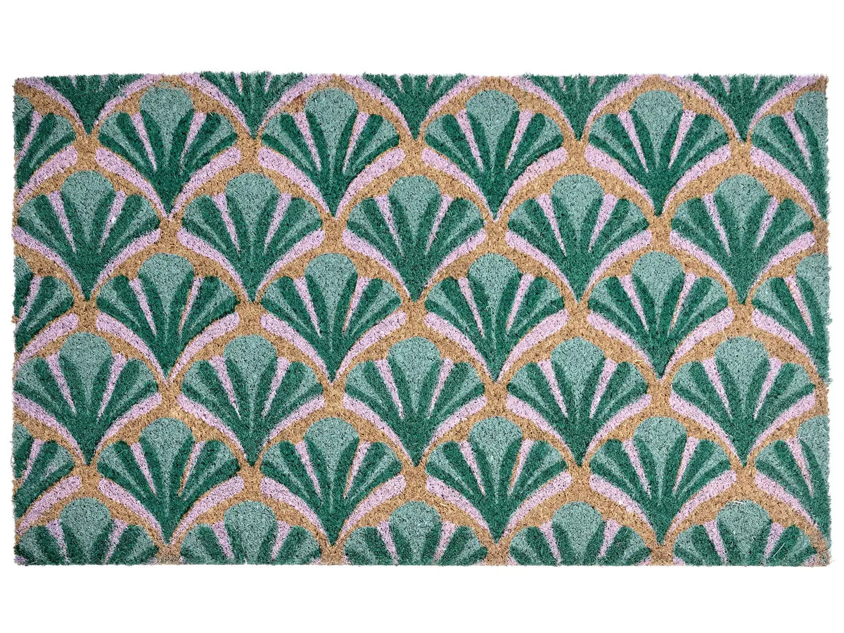 Doormat Green Coir with Anti-Slip Bottom 45 x 75 cm Anti Slip Decoration Welcome Mat Beliani