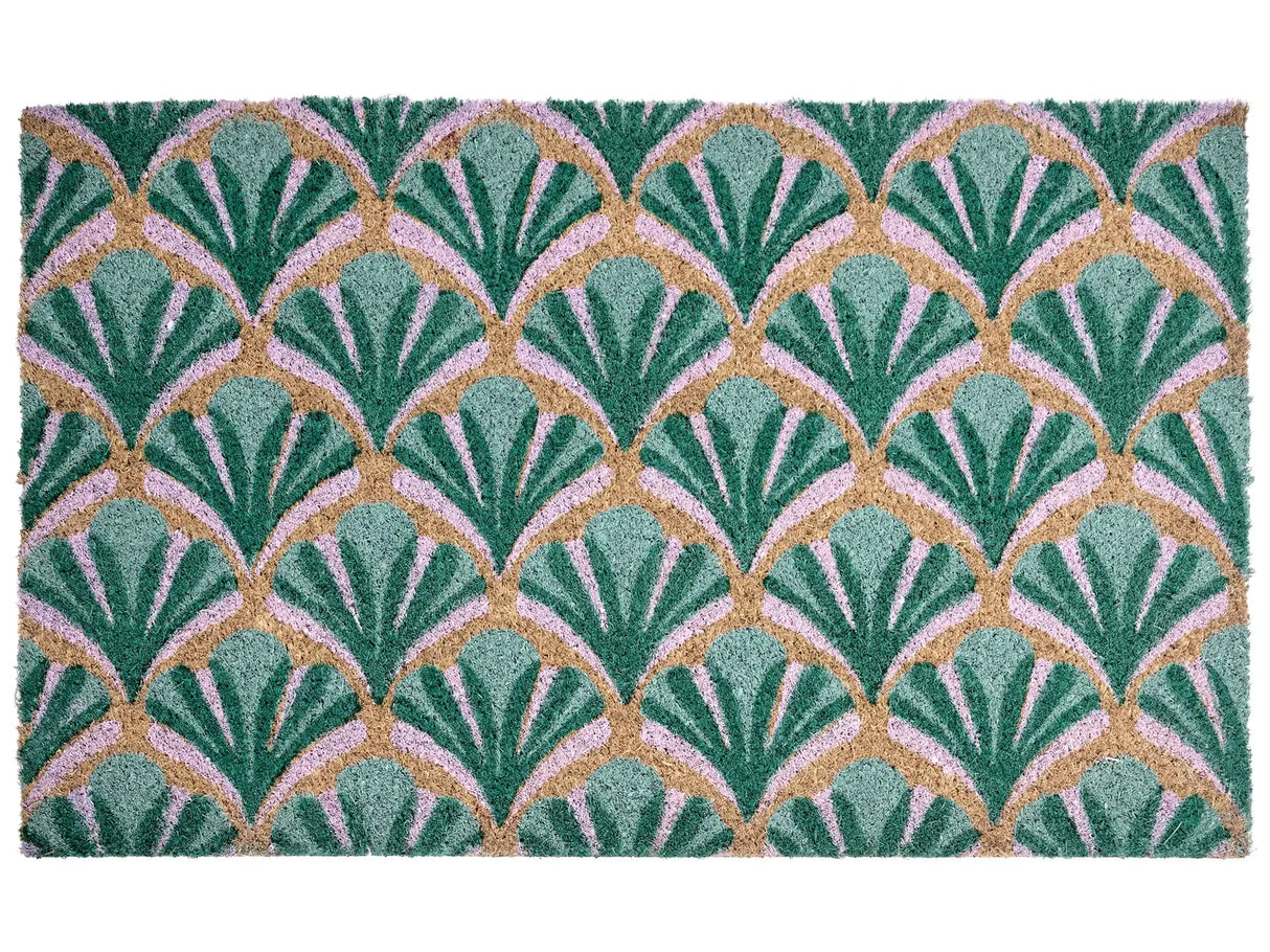 Doormat Green Coir with Anti-Slip Bottom 50 x 80 cm Anti Slip Decoration Welcome Mat Beliani