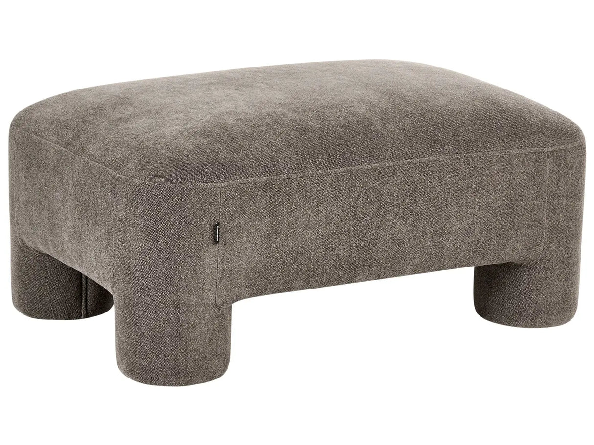 Ottoman Brown Fabric Upholstery Plush Texture Cylindrical Legs Organic Style Beliani