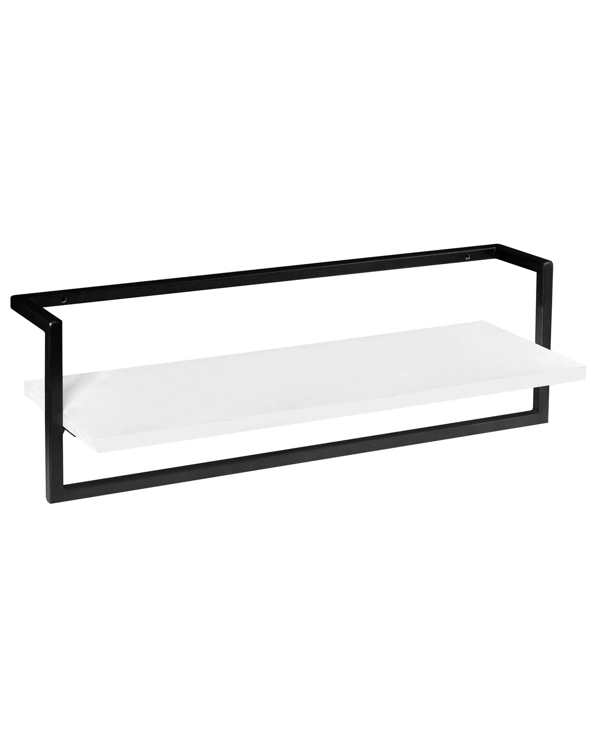 Wall Mounted Towel Rack Black Iron Extra Storage Space Bathroom Shelf for Cosmetics and Essentials Beliani