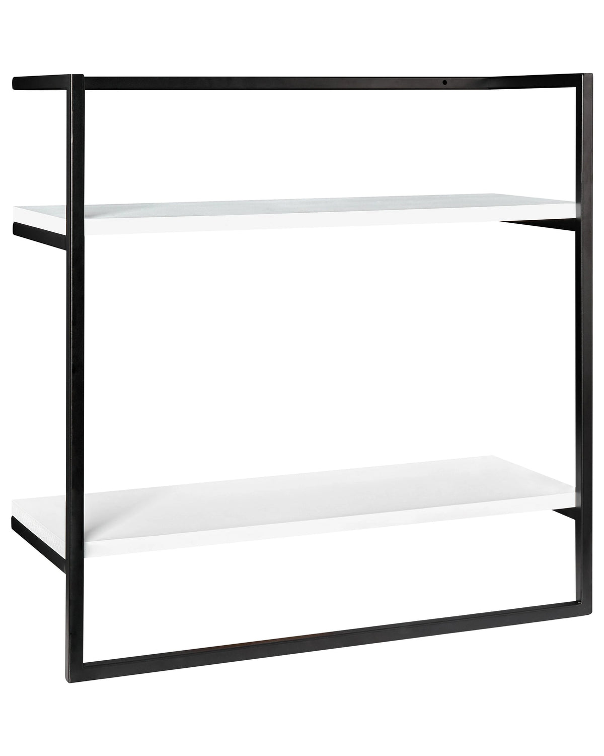Wall Mounted Towel Rack Black Iron Extra Storage Space 2 Shelves for Cosmetics and Essentials Bathroom Beliani
